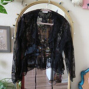 Black Lace Jacket Top